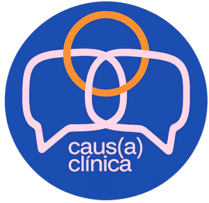 logo de Causa Clínica que representa el nudo borromeo de Jaques Lacan enlazado con globos de diálogo